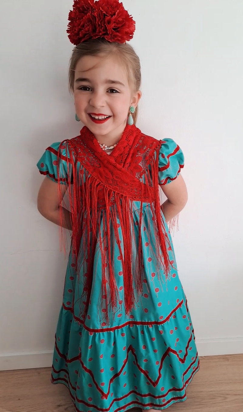 Vestido de Flamenca para Bebe, Talla 1